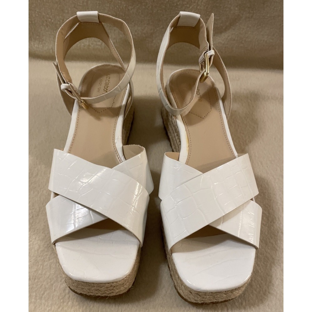 Liz Claiborne White Platform Wedge  Sandals LC Eastside Women's Size 9.5 NEW